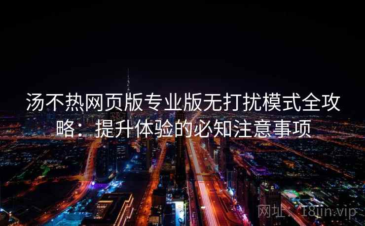 汤不热网页版专业版无打扰模式全攻略：提升体验的必知注意事项