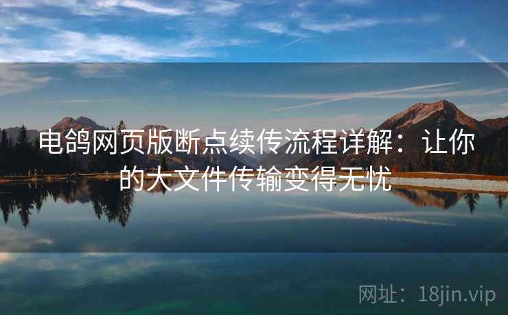 电鸽网页版断点续传流程详解：让你的大文件传输变得无忧