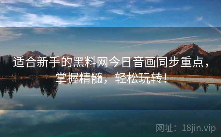 适合新手的黑料网今日音画同步重点，掌握精髓，轻松玩转！