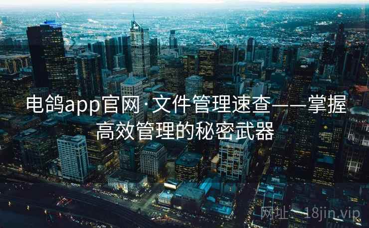 电鸽app官网·文件管理速查——掌握高效管理的秘密武器