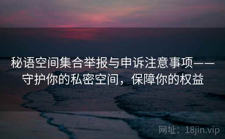 秘语空间集合举报与申诉注意事项——守护你的私密空间，保障你的权益